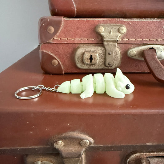 Jiggle Pet Plastic 3D Print Keychain  - Zou Dragon