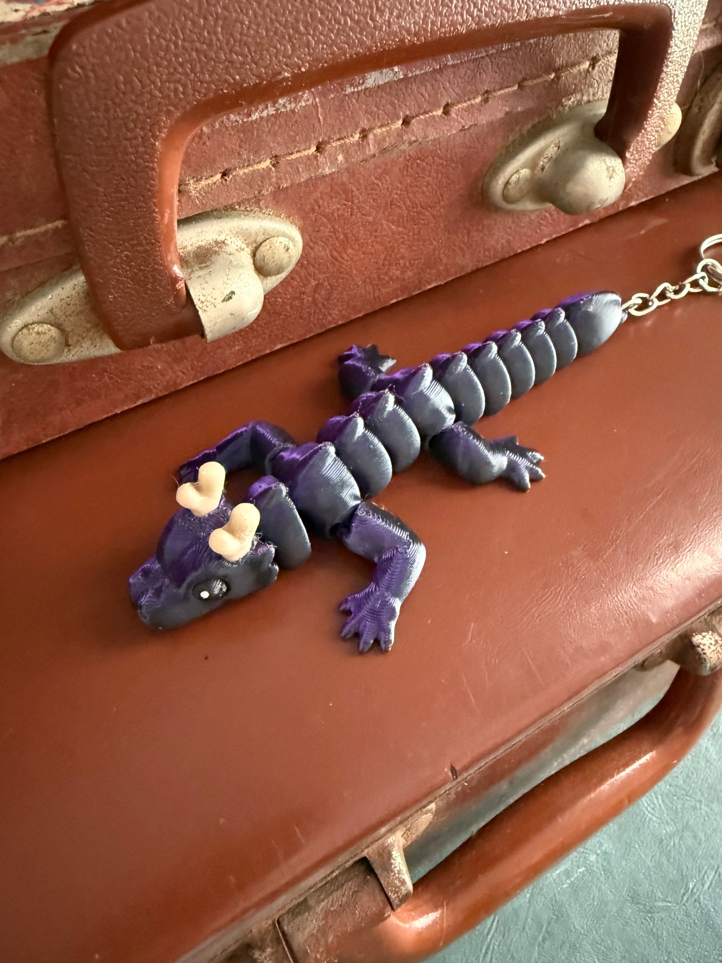 Jiggle Pet Plastic 3D Print Keychain  - Long Dragon
