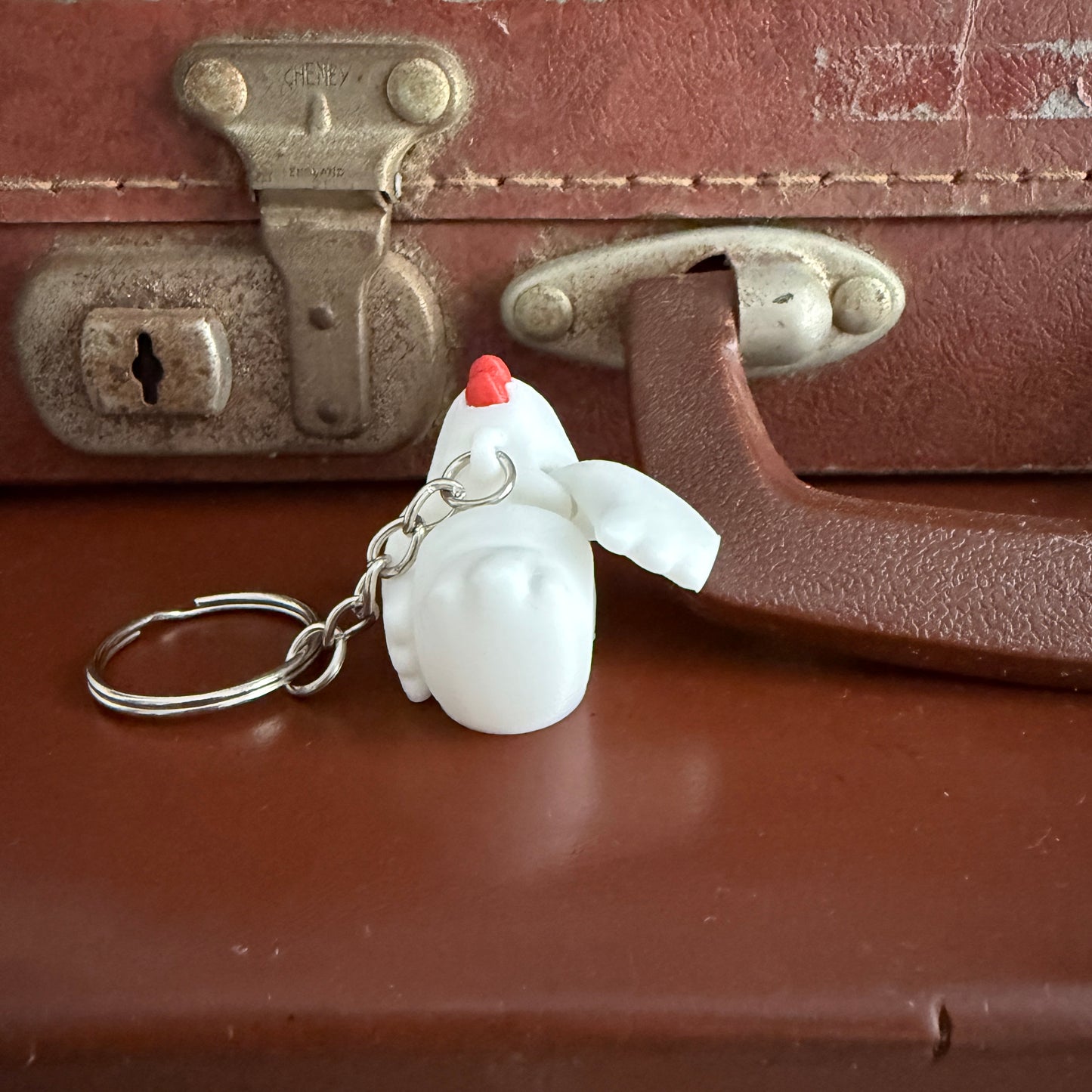 Jiggle Pet Plastic 3D Print Keychain  - Chicken