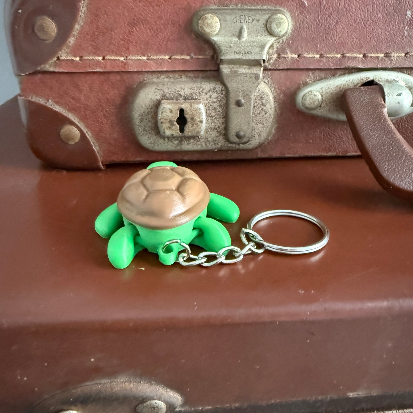 Jiggle Pet Plastic 3D Print Keychain  - Turtle