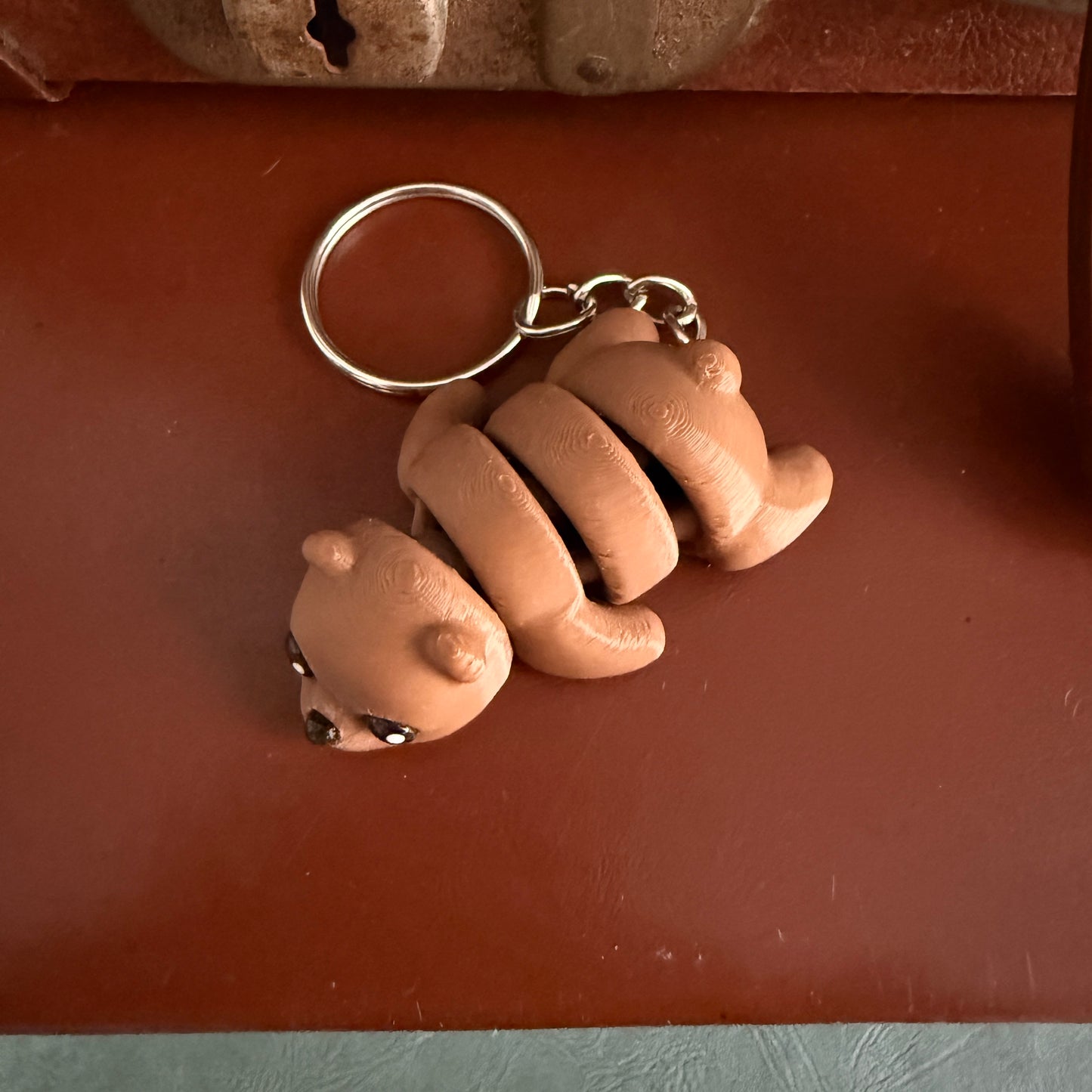 Jiggle Pet Plastic 3D Print Keychain  - Bear