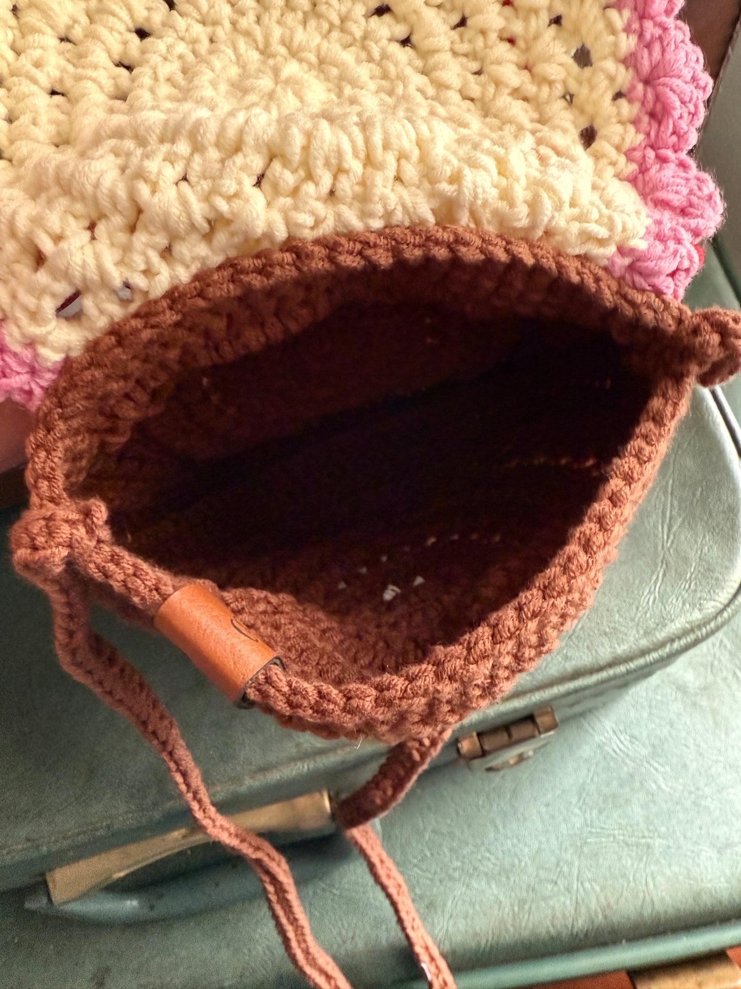 Handmade Crochet Strawberry Pouch / Satchel Bag