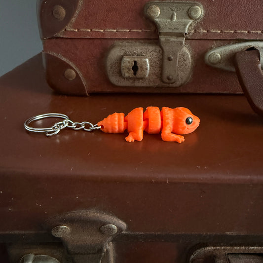 Jiggle Pet Plastic 3D Print Keychain  - Gecko