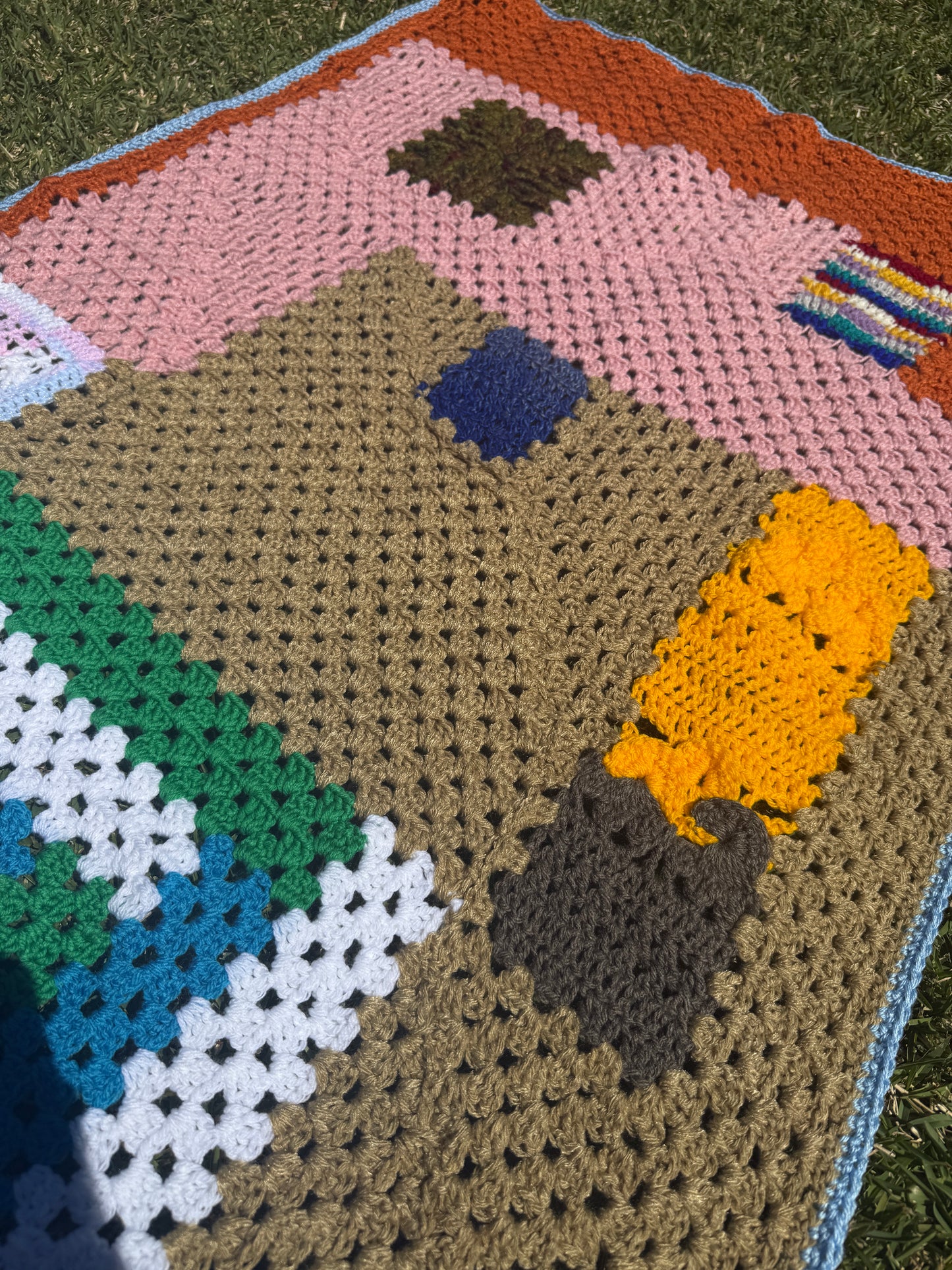 Patchwork Granny Rectangle Crochet Blanket – Handmade by Lyndsay