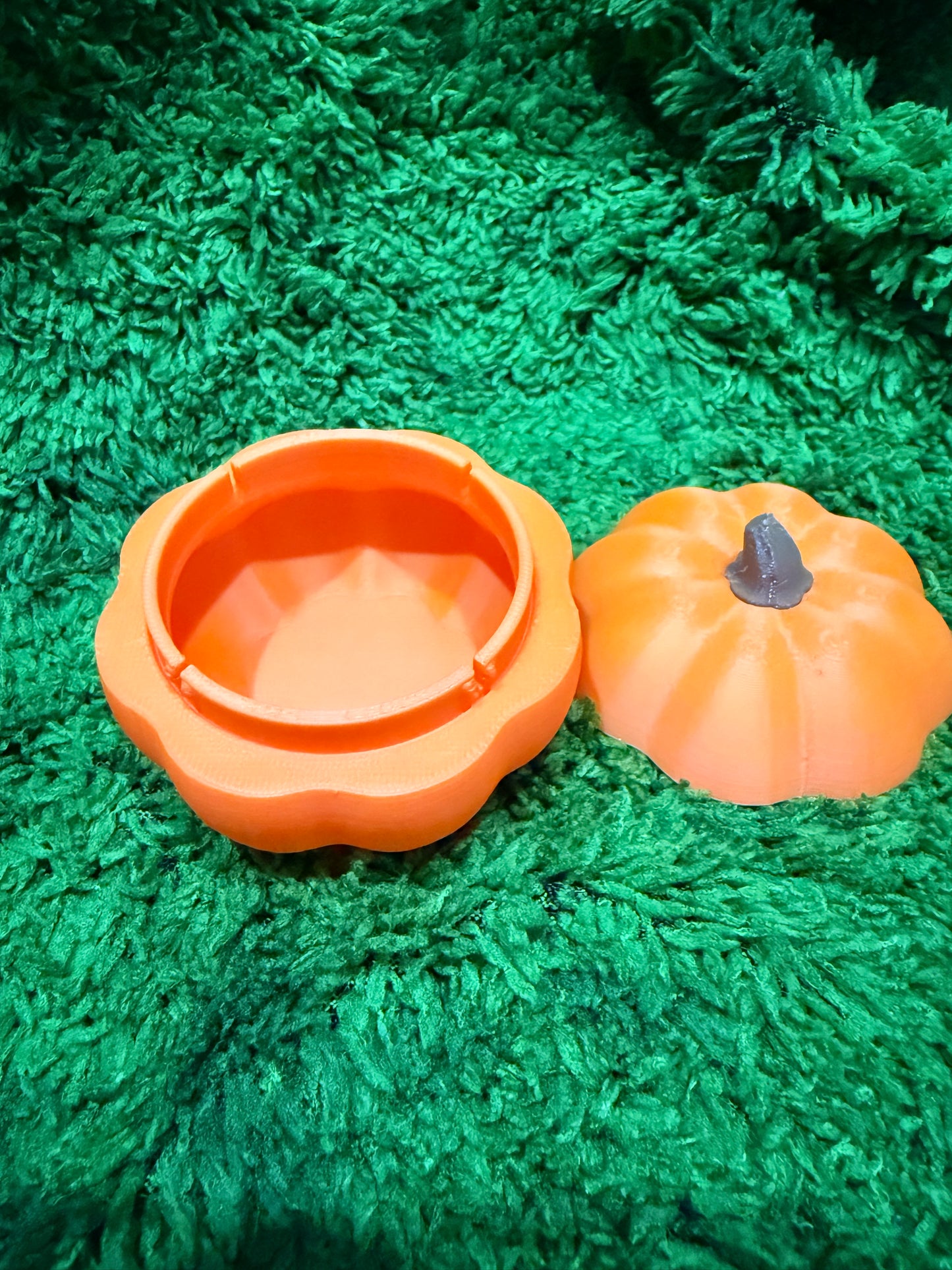 Pumpkin Pot Plastic 3D Print Trinket Pot with Lid