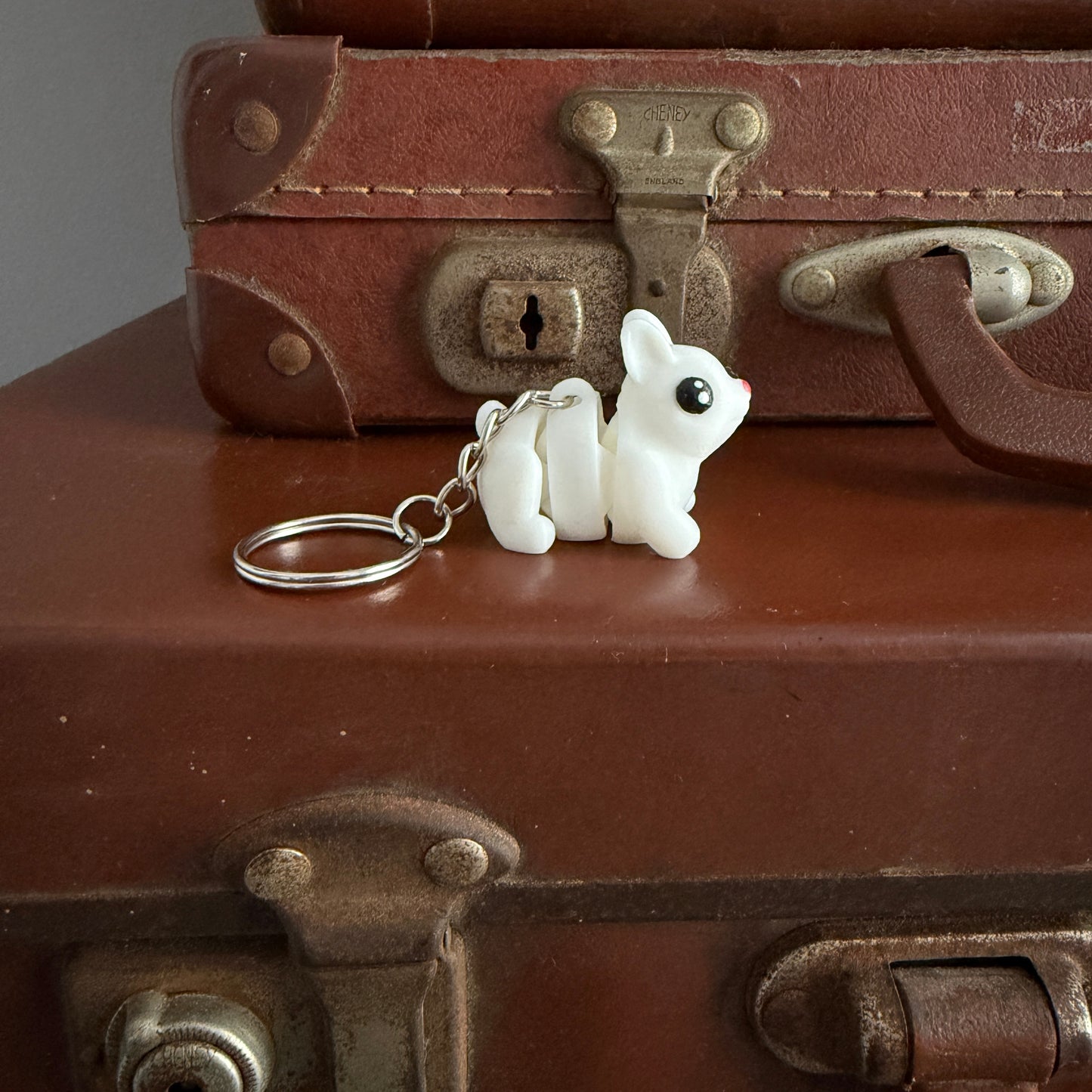 Jiggle Pet Plastic 3D Print Keychain  - Bunny Rabbit