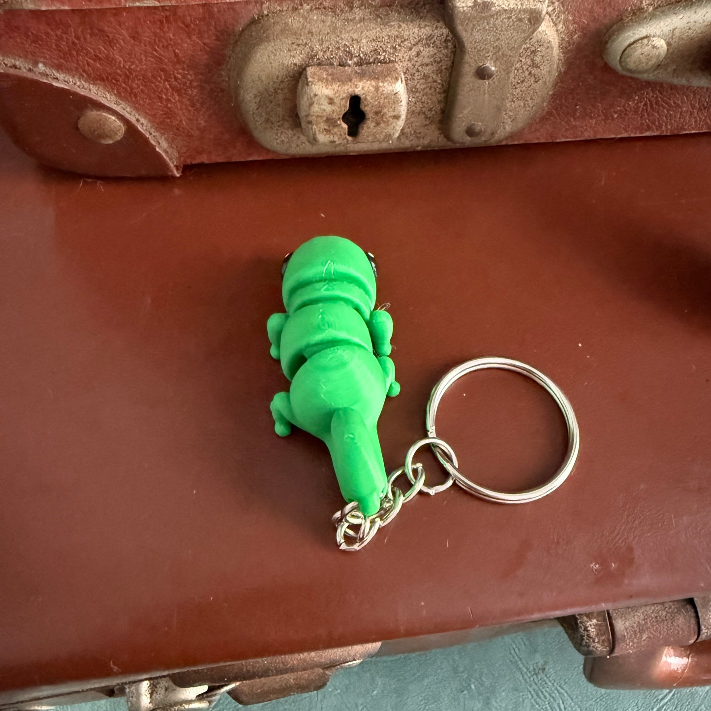 Jiggle Pet Plastic 3D Print Keychain  - Chameleon