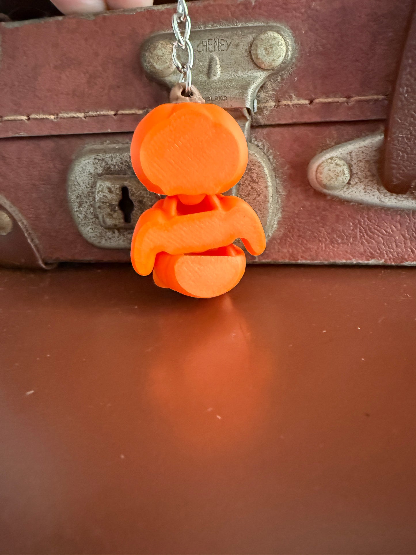 Jiggle Pet Plastic 3D Print Keychain  - Pumpkin Man