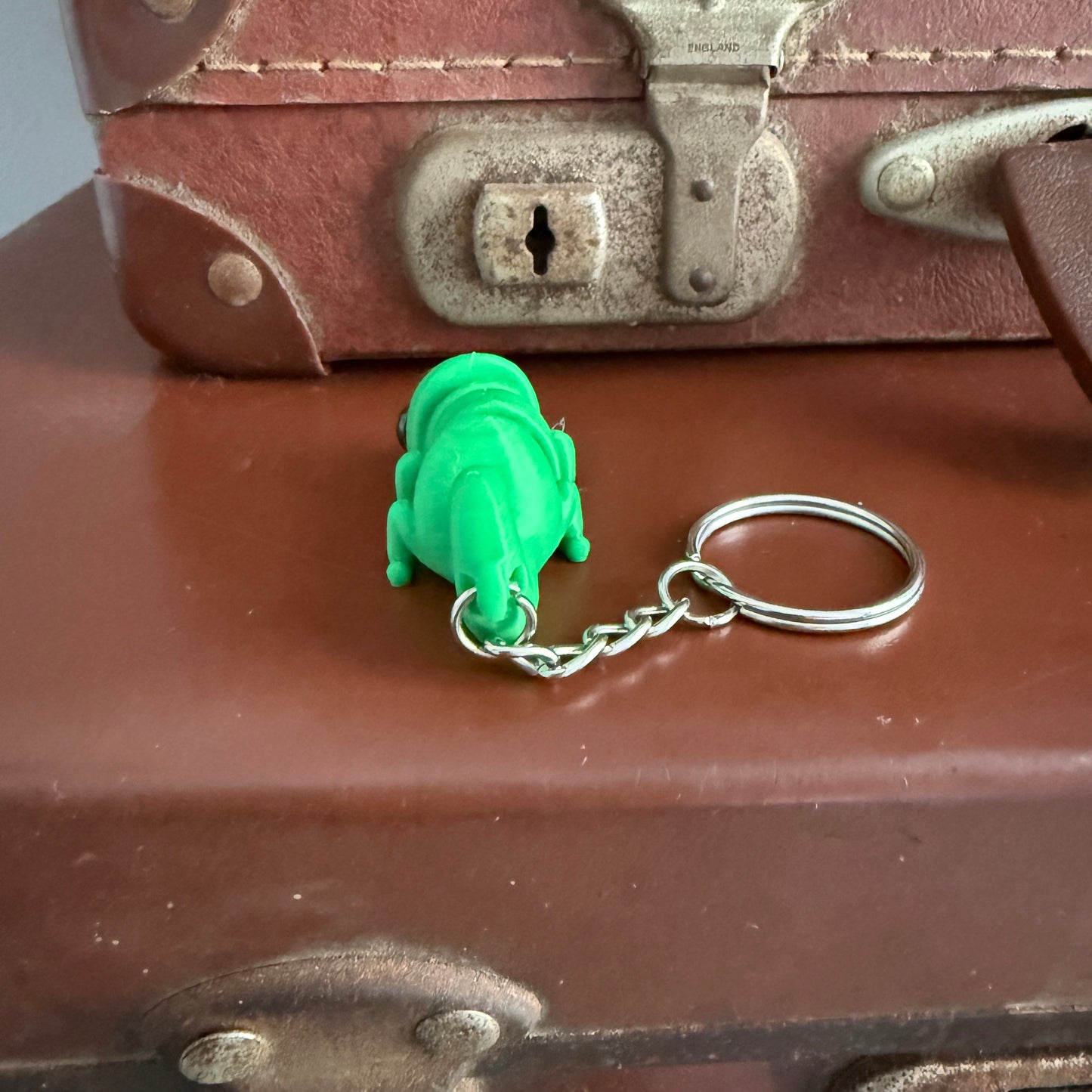 Jiggle Pet Plastic 3D Print Keychain  - Chameleon
