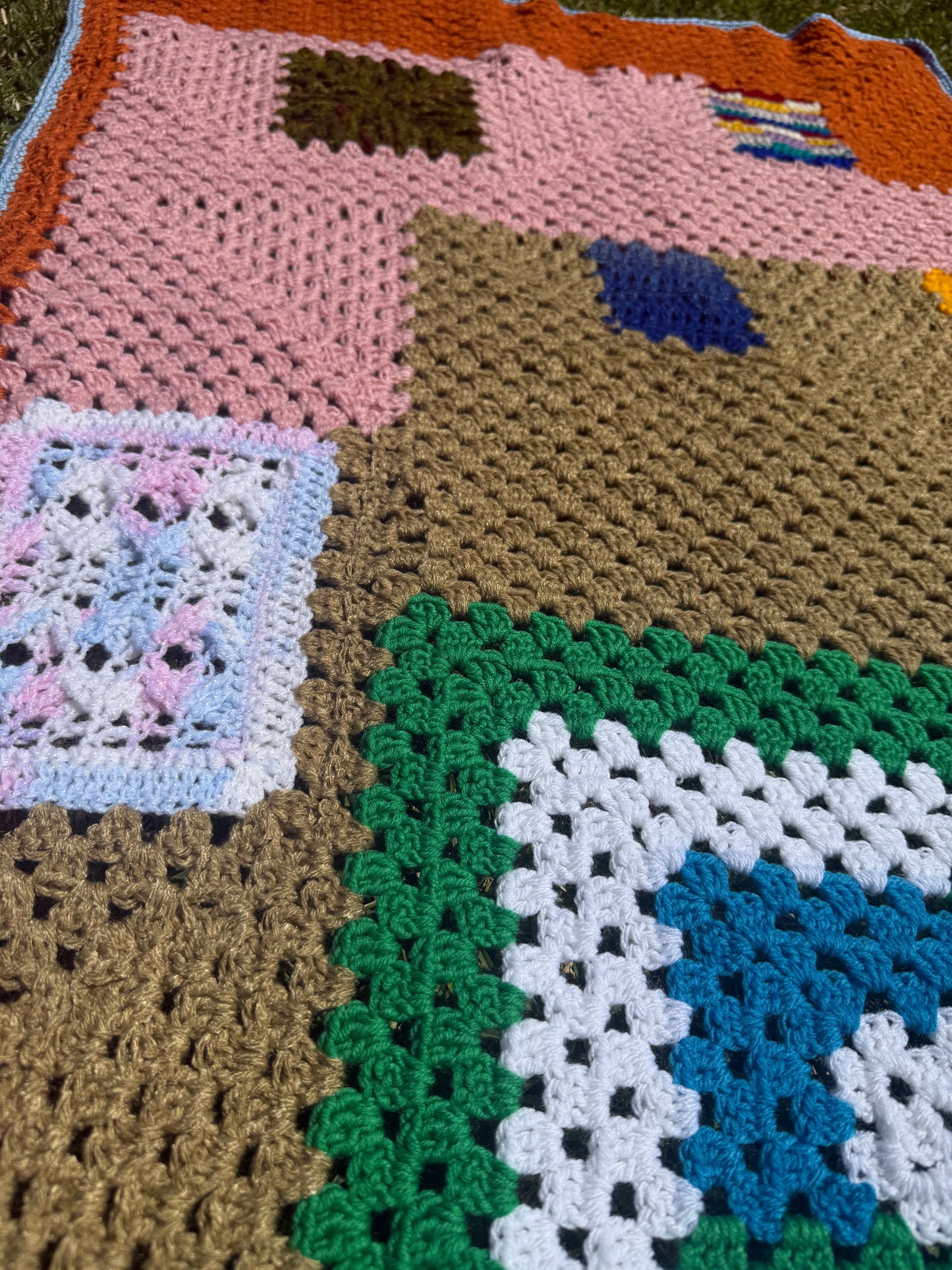 Patchwork Granny Rectangle Crochet Blanket – Handmade by Lyndsay