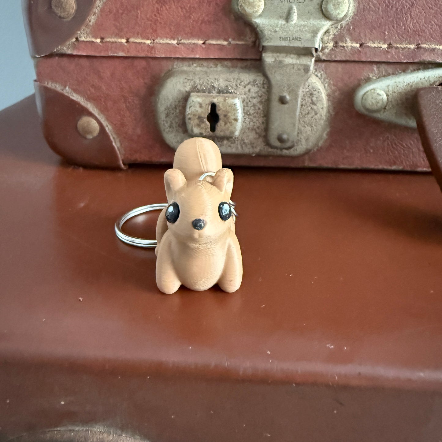 Jiggle Pet Plastic 3D Print Keychain  - Squirrel