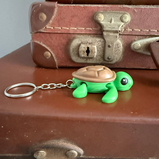 Jiggle Pet Plastic 3D Print Keychain  - Turtle