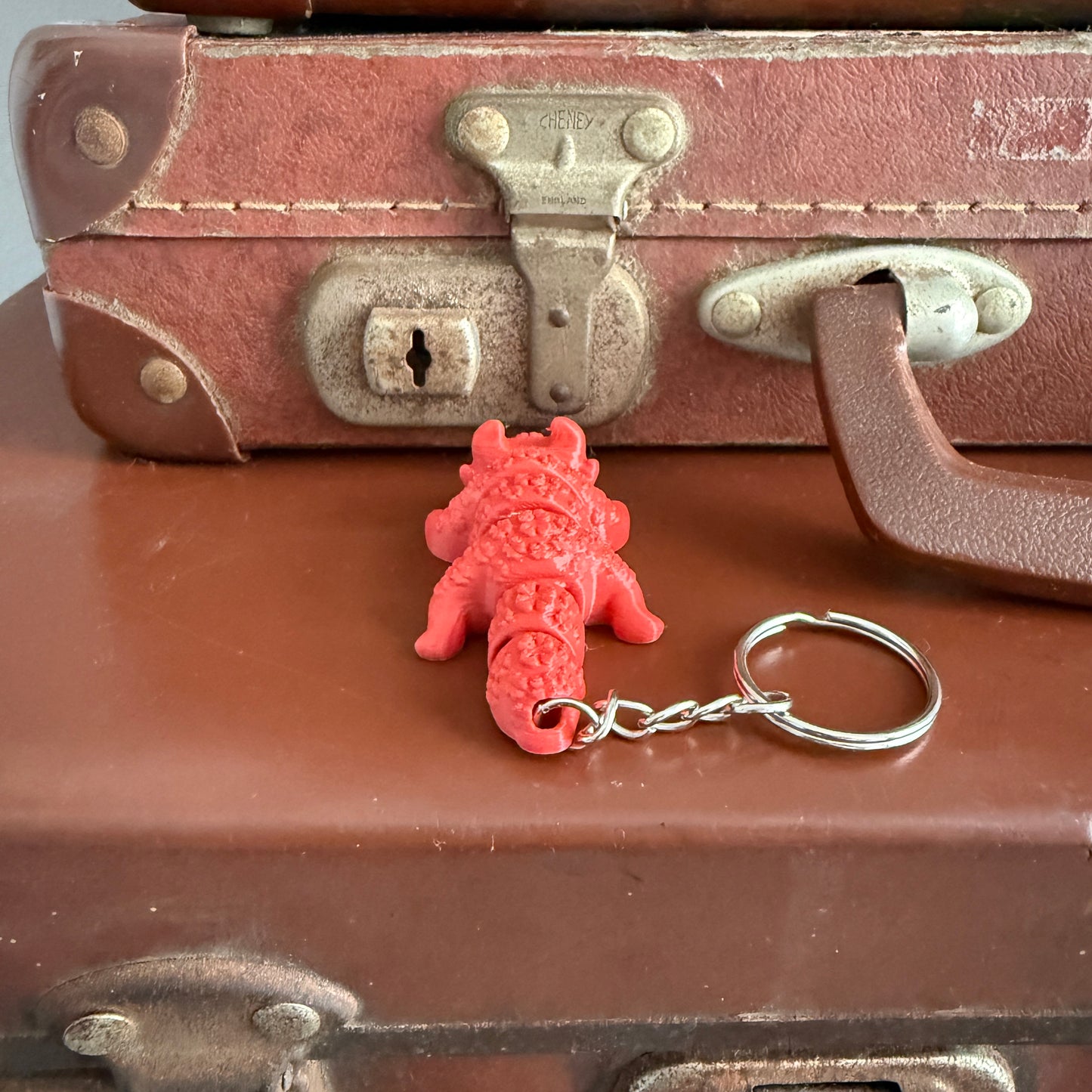 Jiggle Pet Plastic 3D Print Keychain  - Lucky Dragon