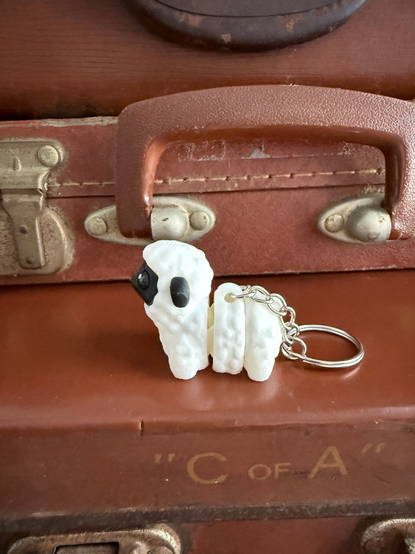 Jiggle Pet Plastic 3D Print Keychain  - Sheep