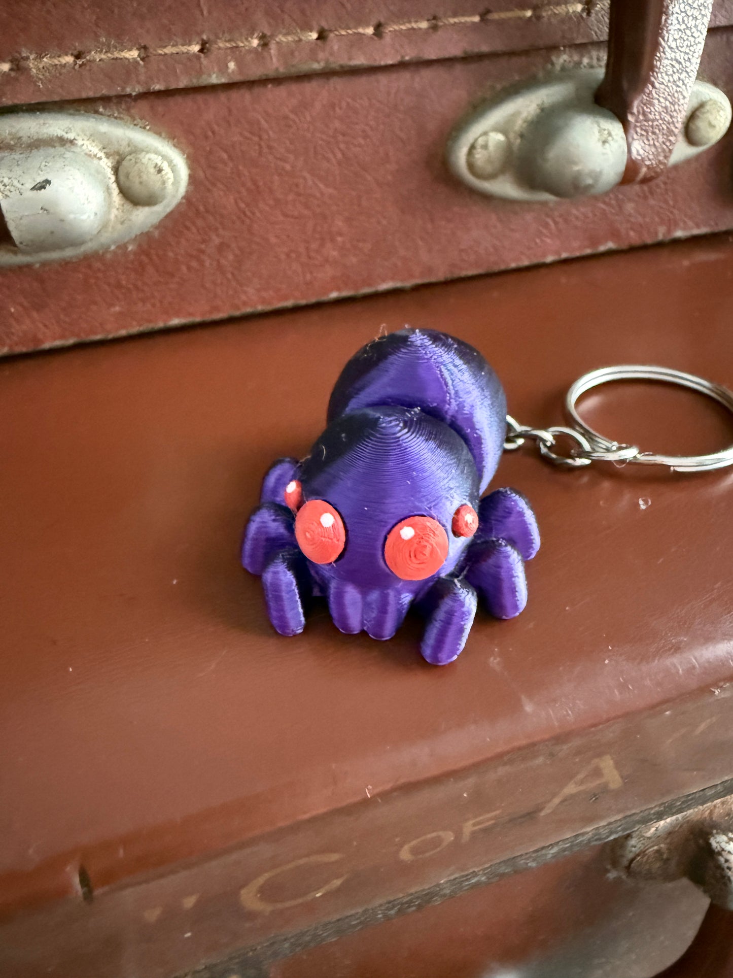 Jiggle Pet Plastic 3D Print Keychain  - Spider