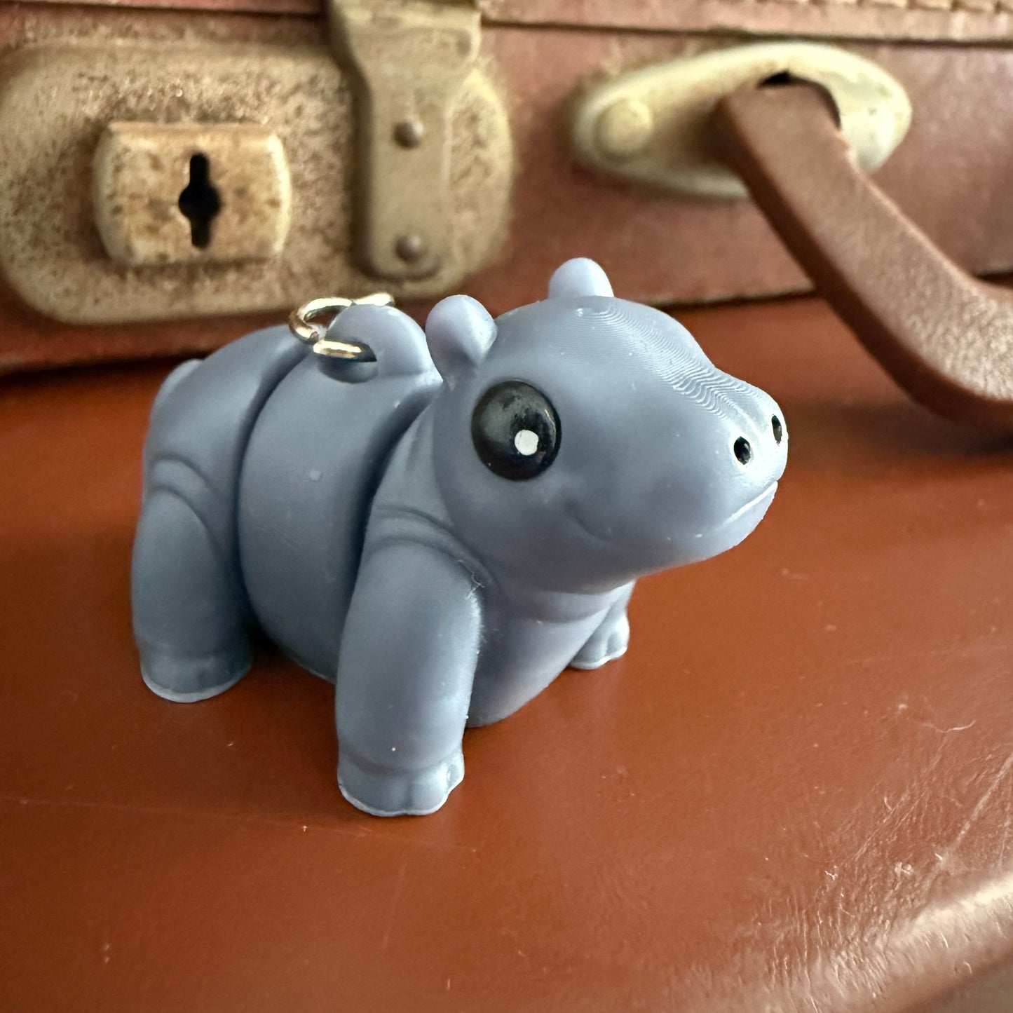 Jiggle Pet Resin 3D Print Keychain - Hippo