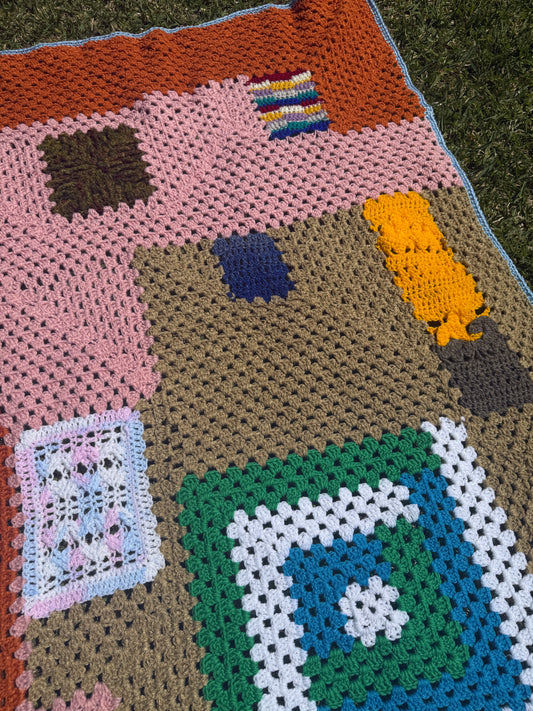 Patchwork Granny Rectangle Crochet Blanket – Handmade by Lyndsay