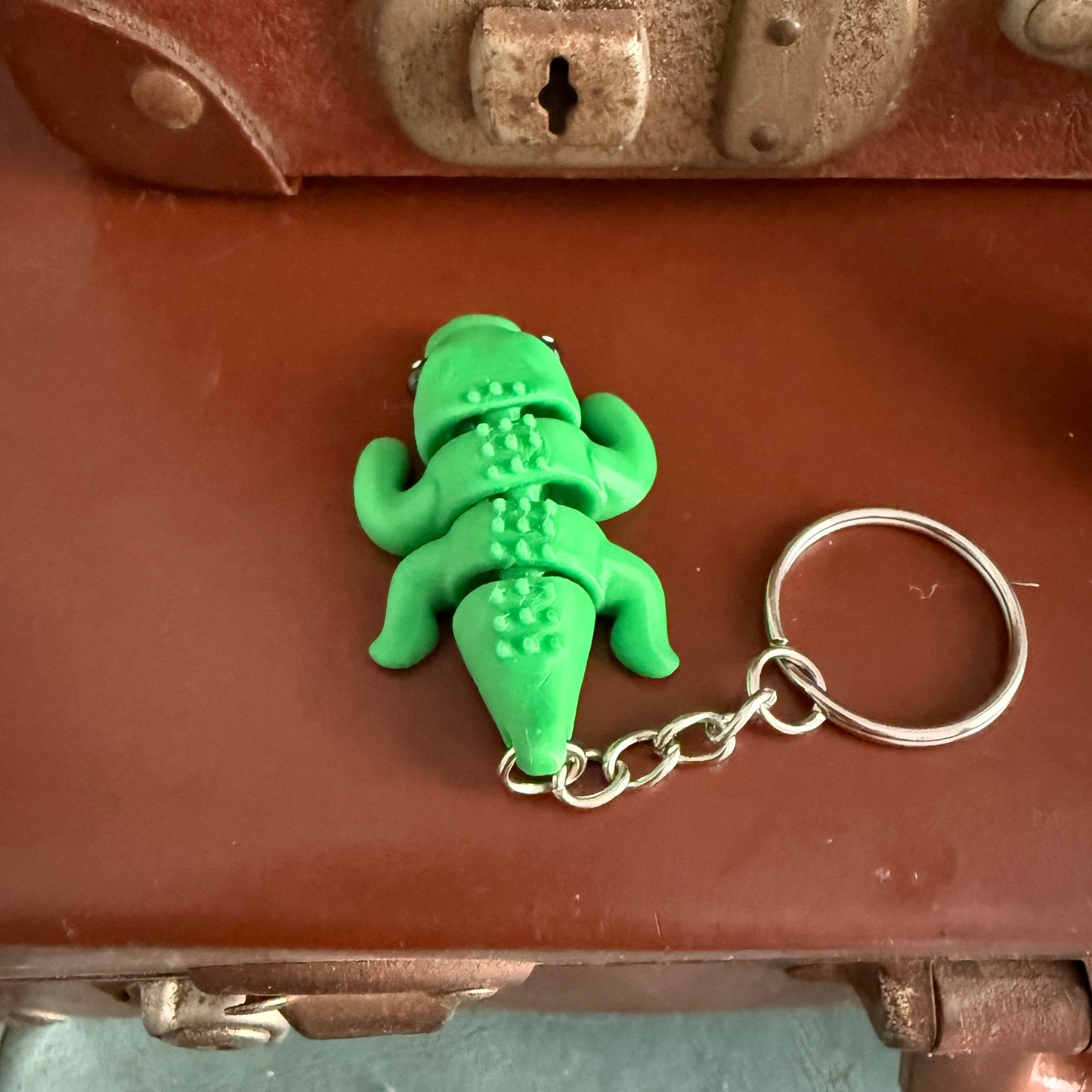 Jiggle Pet Plastic 3D Print Keychain  - Crocodile