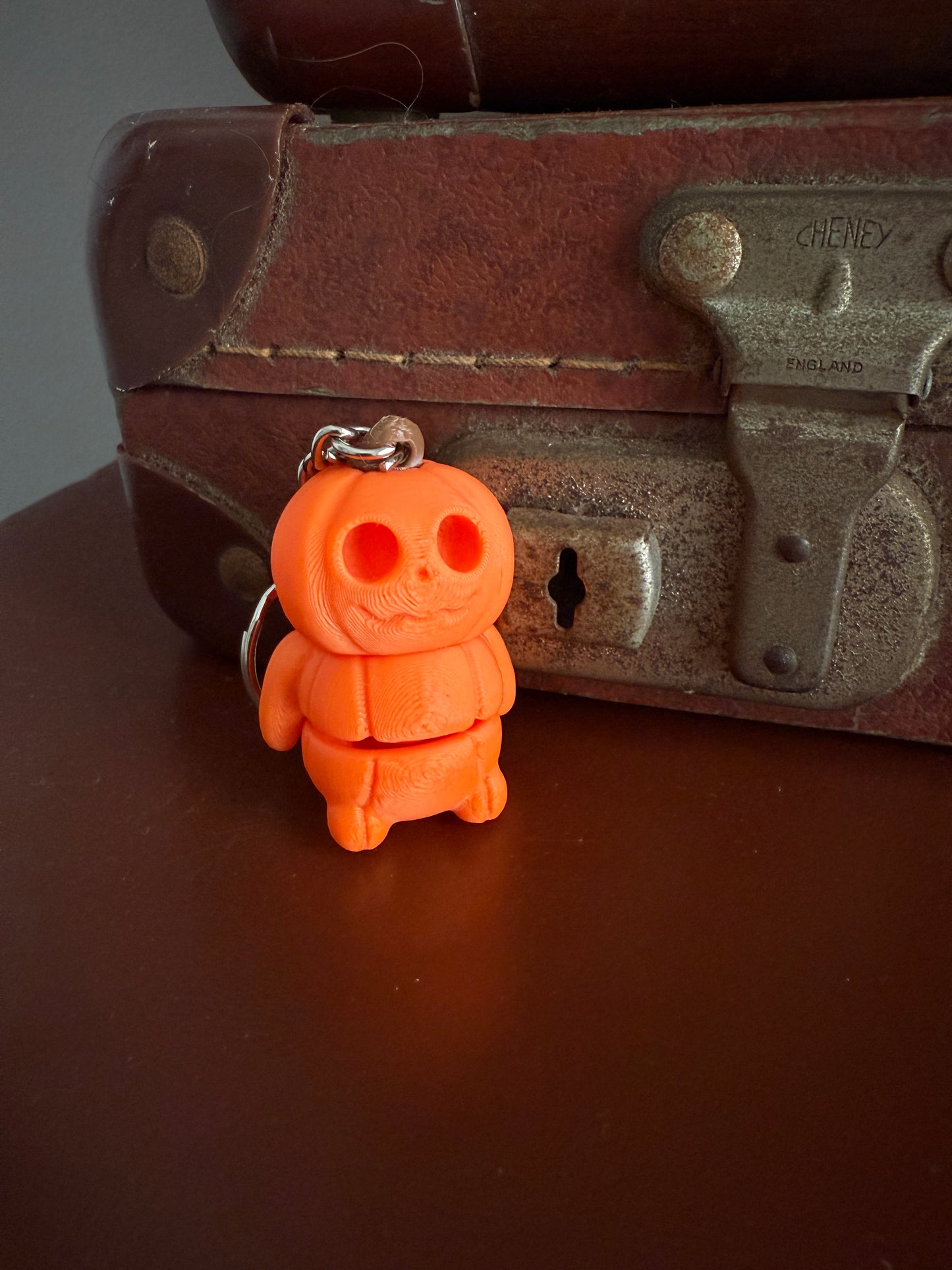 Jiggle Pet Plastic 3D Print Keychain  - Pumpkin Man