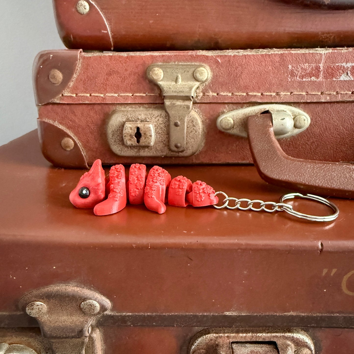 Jiggle Pet Plastic 3D Print Keychain  - Lucky Dragon