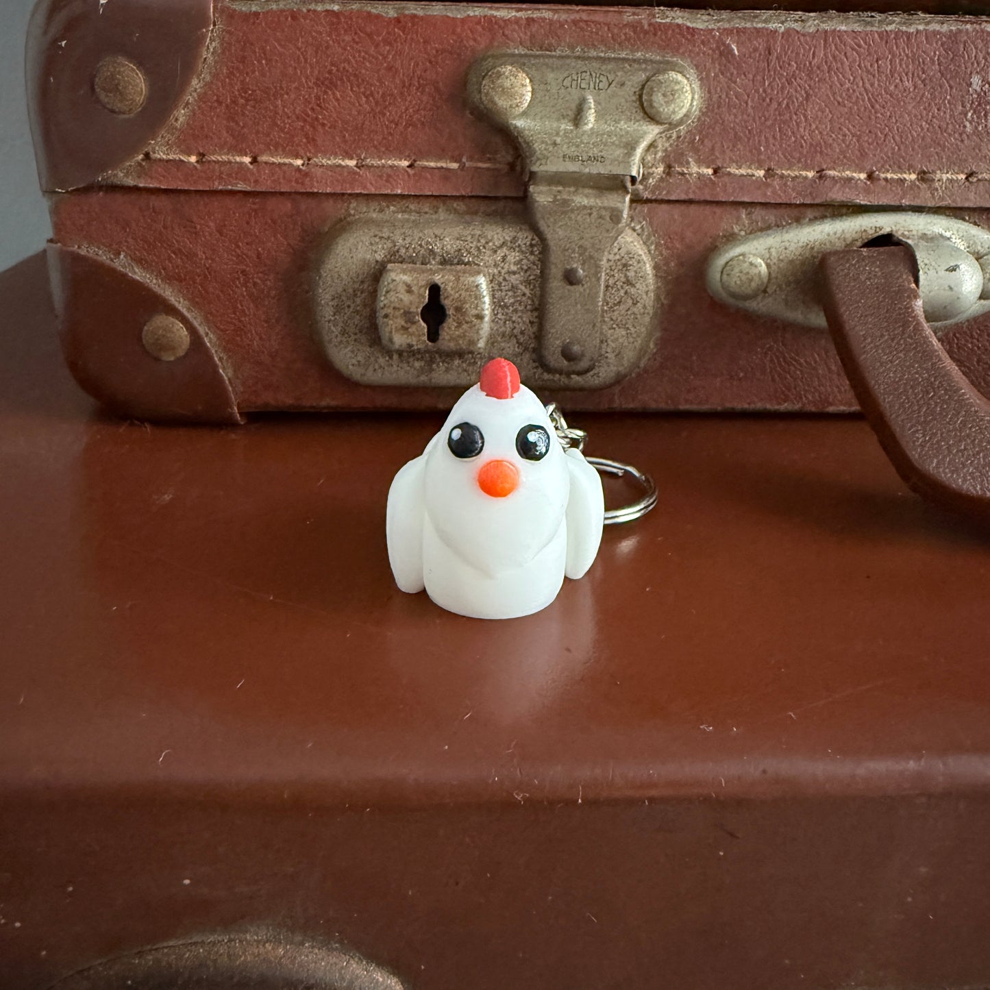 Jiggle Pet Plastic 3D Print Keychain  - Chicken