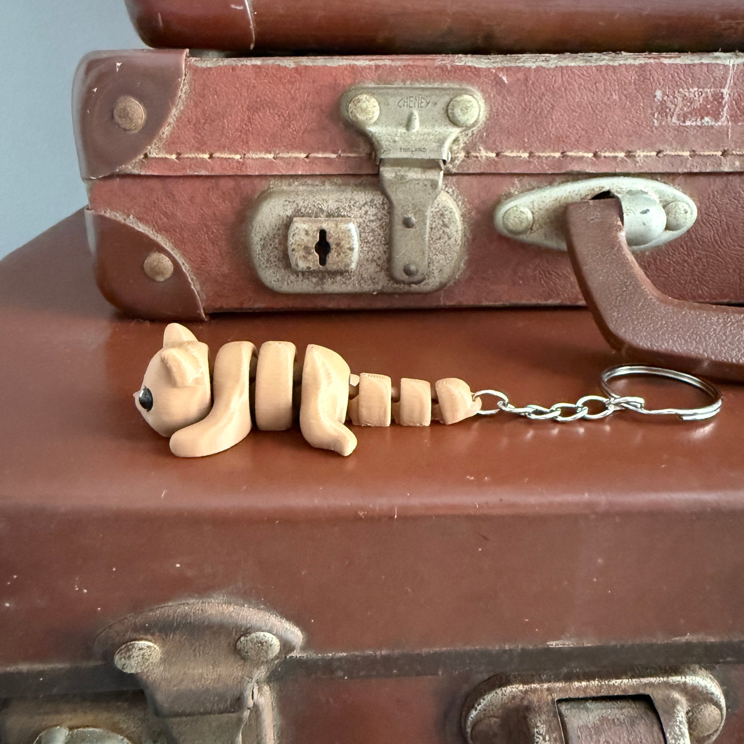 Jiggle Pet Plastic 3D Print Keychain  - Kitten Cat