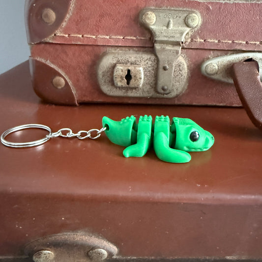 Jiggle Pet Plastic 3D Print Keychain  - Crocodile
