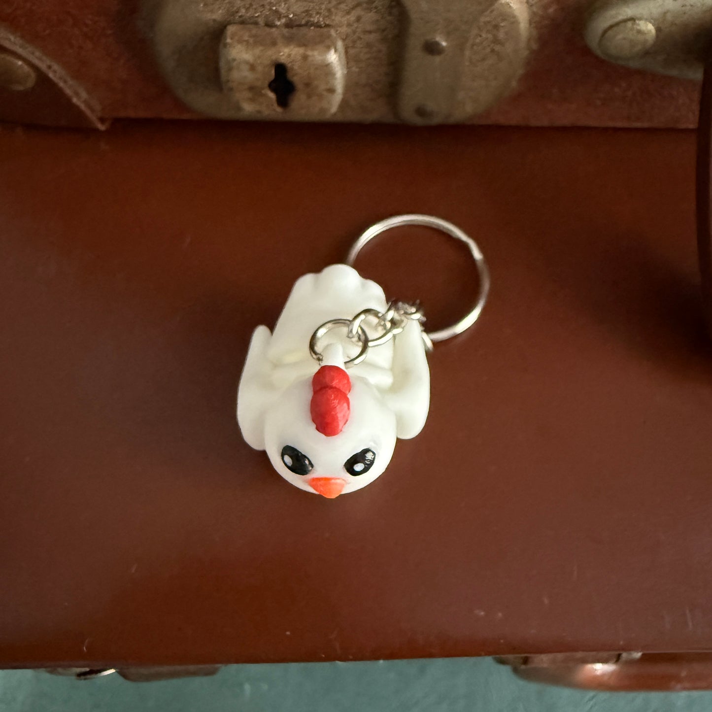 Jiggle Pet Plastic 3D Print Keychain  - Chicken