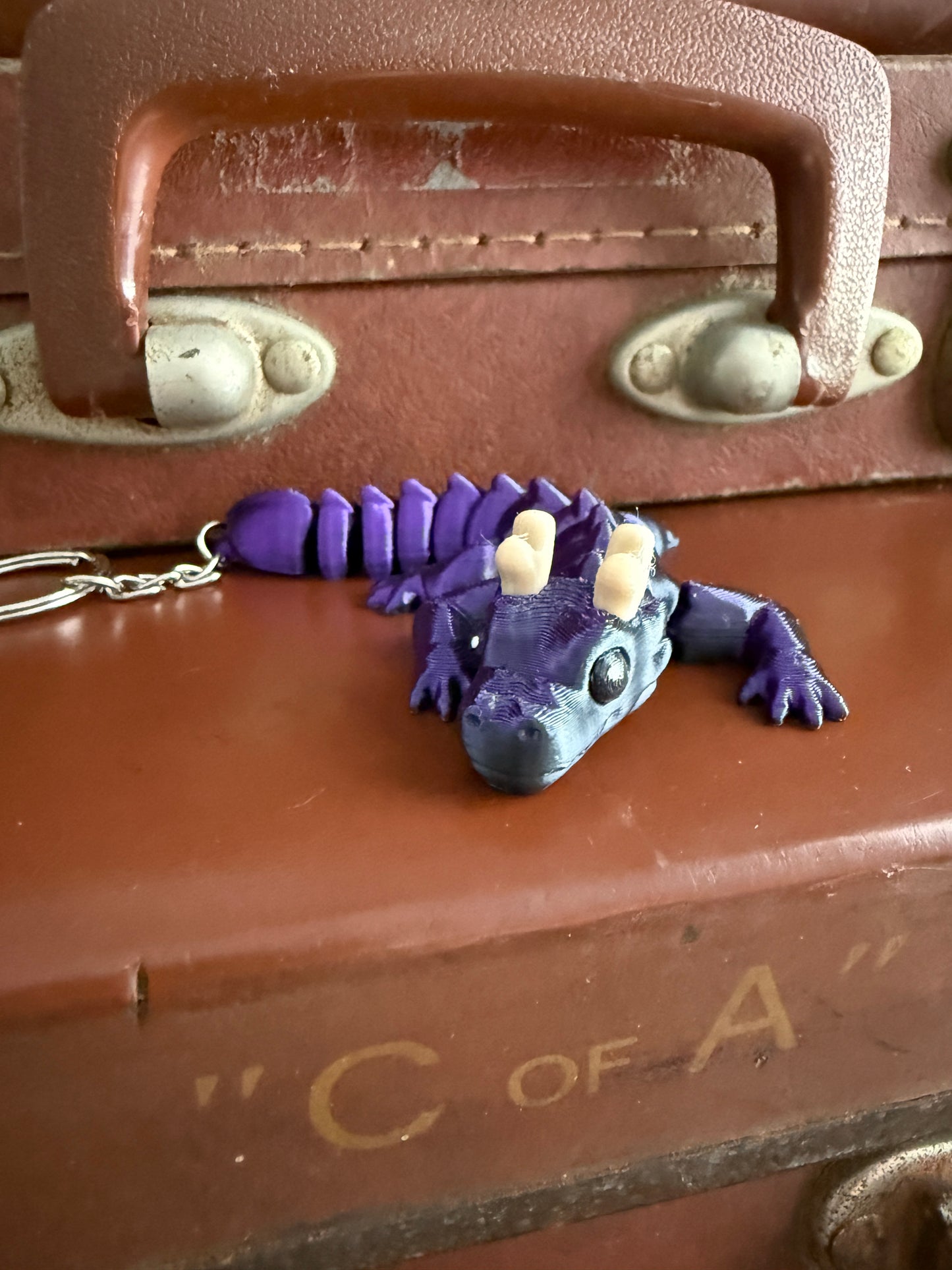 Jiggle Pet Plastic 3D Print Keychain  - Long Dragon