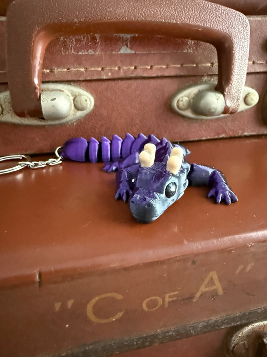 Jiggle Pet Plastic 3D Print Keychain  - Long Dragon