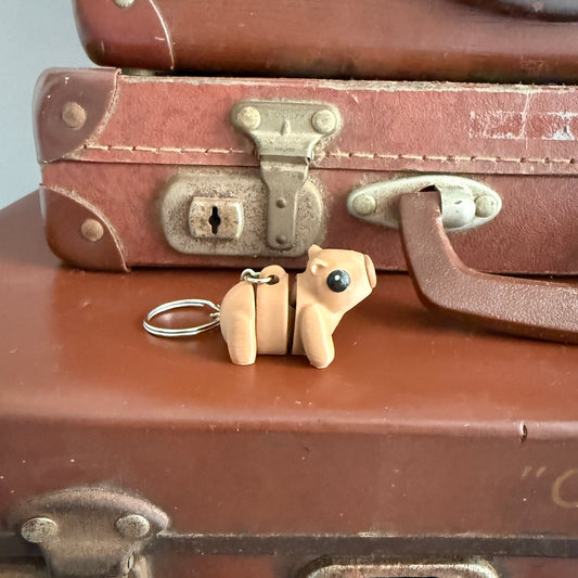 Jiggle Pet Plastic 3D Print Keychain - Capybara